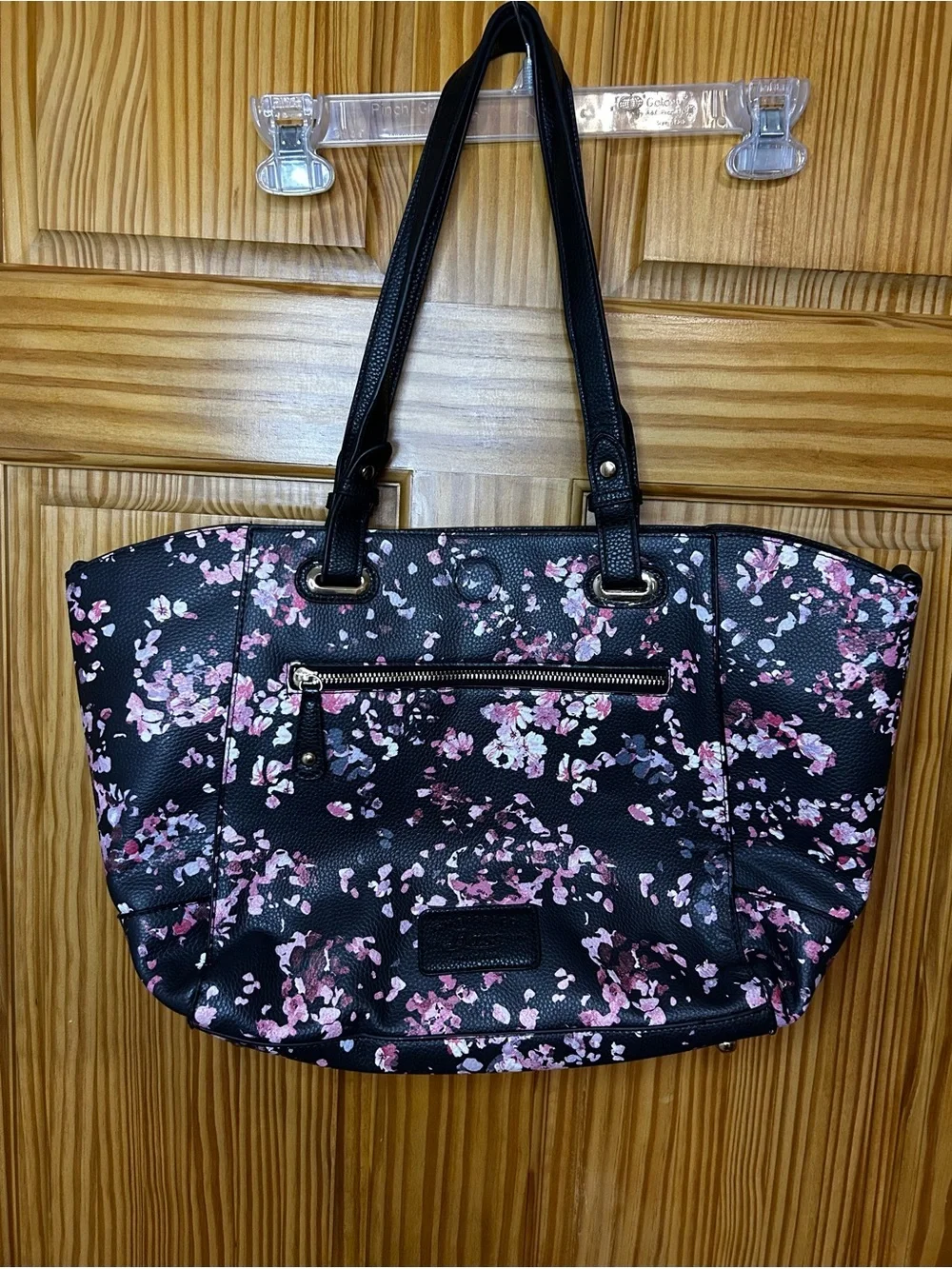 G.H. Bass & Co. Black Tote with Pink Floral Print